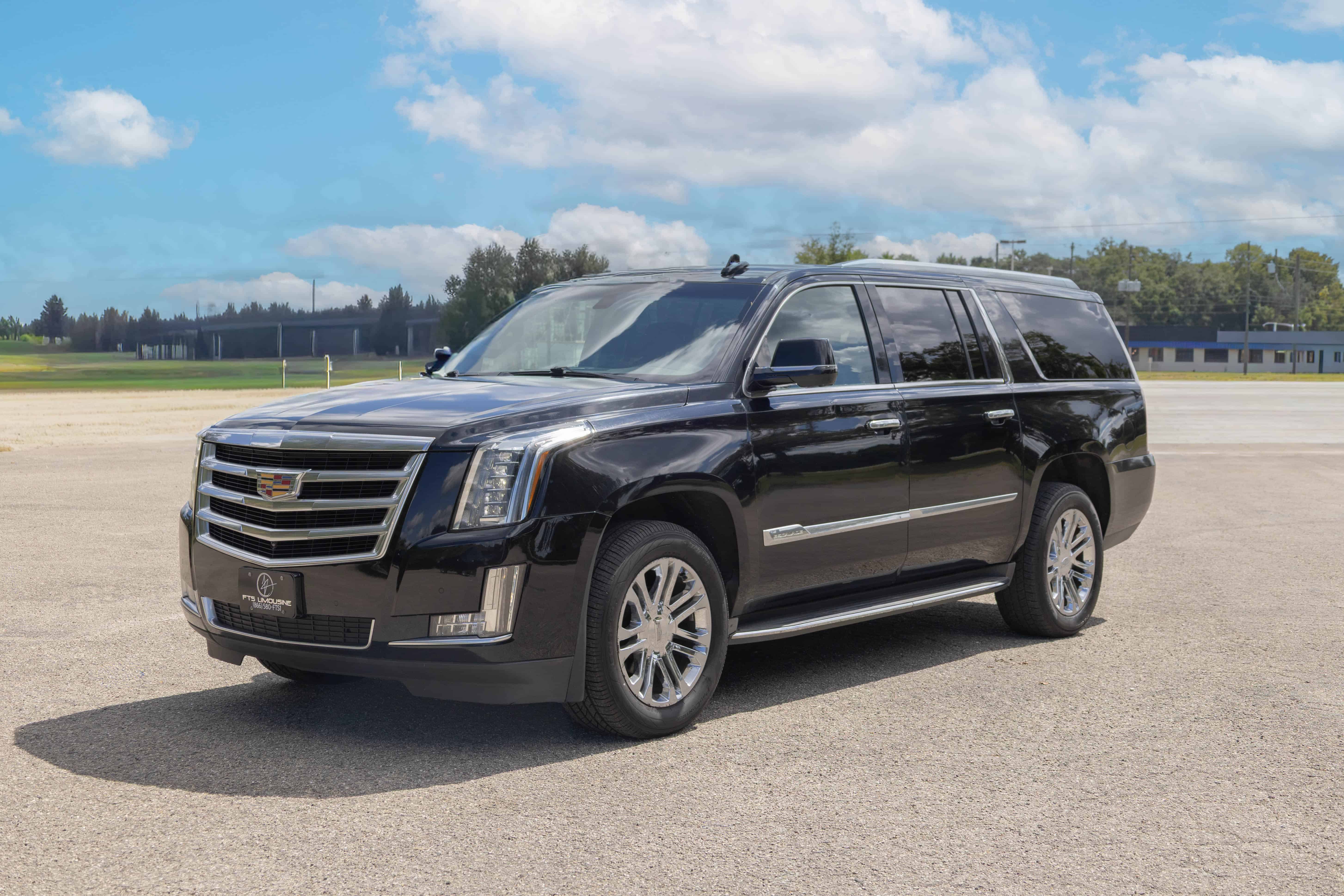Black Cadillac Escalade ESV luxury limousine service in Florida