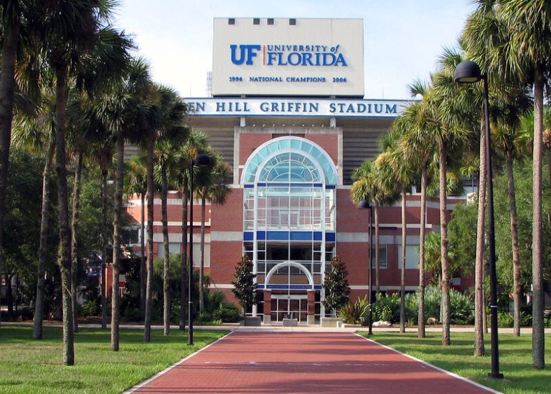 Front entrance of Ben Hill Griffin Stadium in Gainesville Florida at the University of Florida.