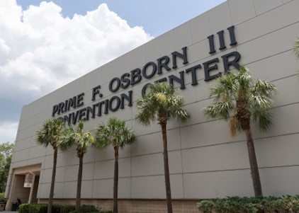 Prime F. Osborn III Convention Center in Jacksonville Florida exterior view.
