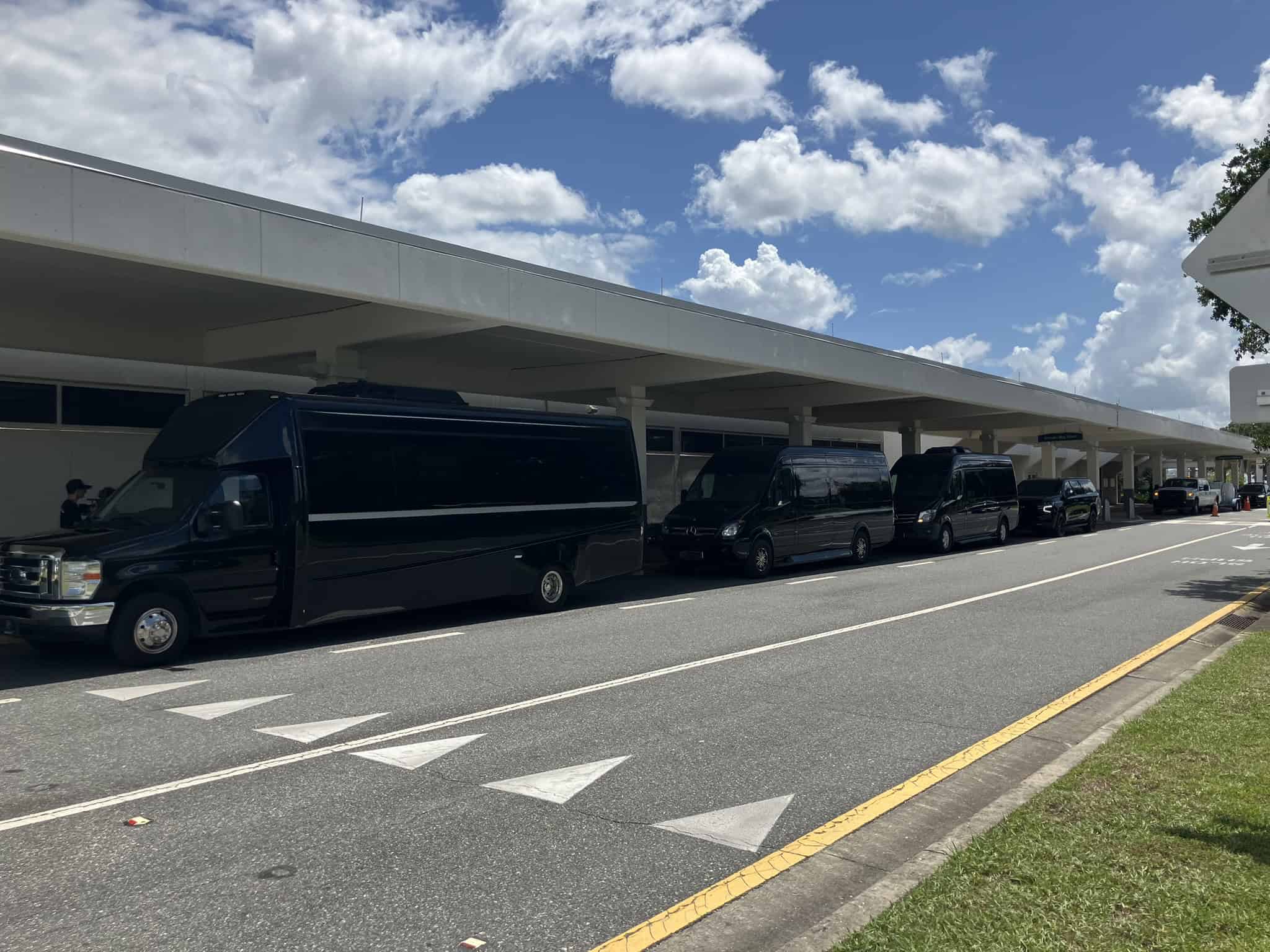 FTS Limousine vehicles staged for airport transportation at Gainesville Regional Airport in Gainesville, Florida.