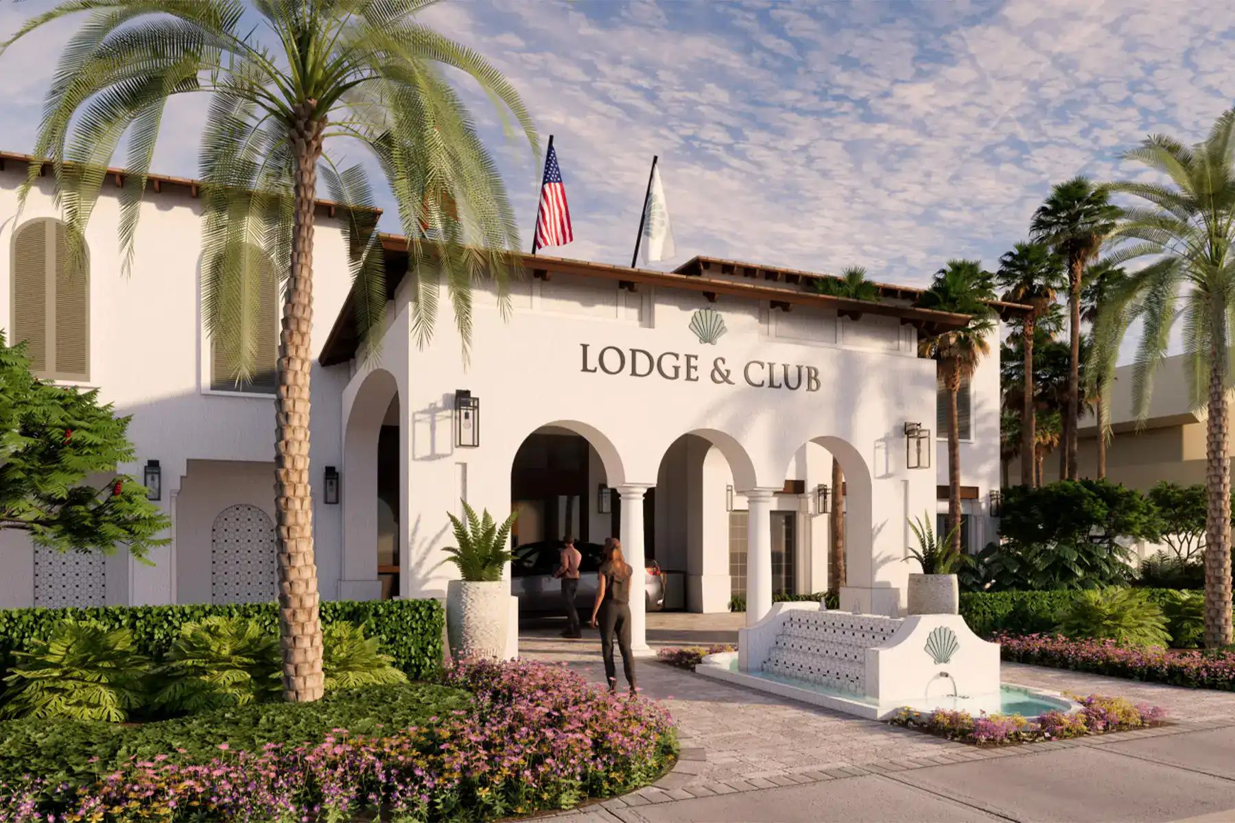 Exterior of The Lodge & Club Ponte Vedra Beach overlooking the Atlantic Ocean in Ponte Vedra Beach, Florida.
