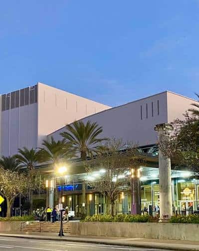 Exterior of the Moran Theater at the Jacksonville Center for the Performing Arts in Jacksonville, Florida, a premier venue for concerts and live entertainment.